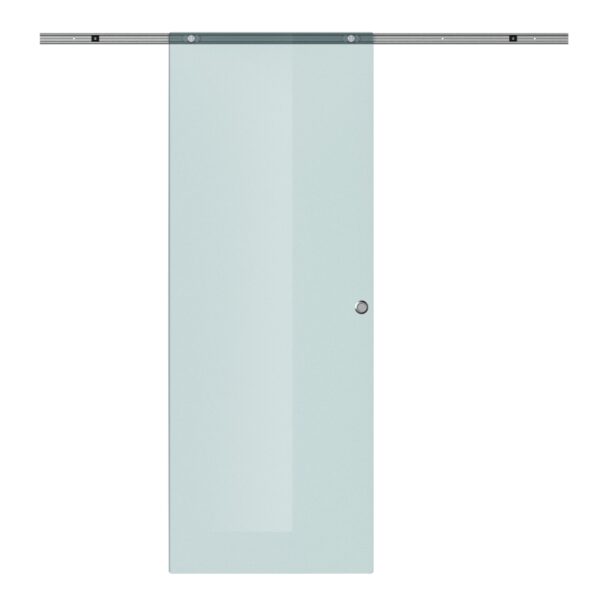 Porta Scorrevole in Vetro Smerigliato con Binario in Alluminio per Bagno Cucina Studio Vetro 205cm