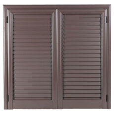 PERSIANA IN ALLUMINIO MARRONE MAREZZATO 2 ANTE 140X120 CM (LXH)