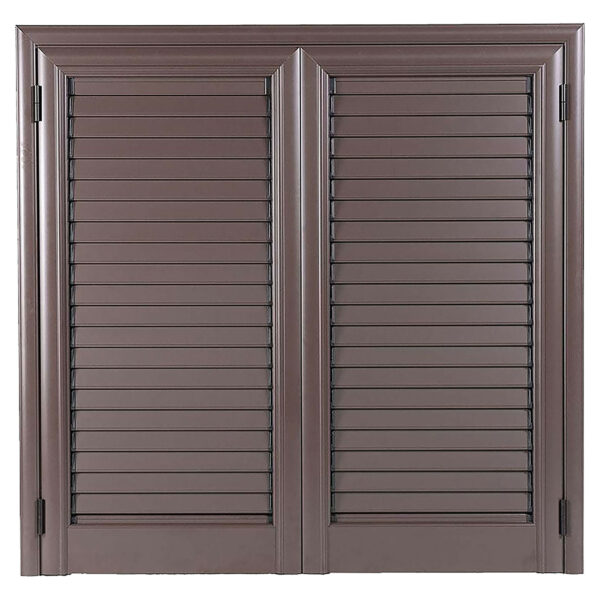 PERSIANA IN ALLUMINIO MARRONE MAREZZATO 2 ANTE 140X120 CM (LXH)