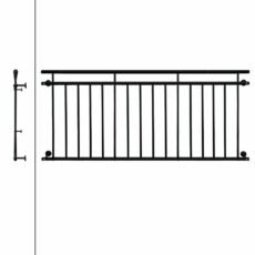 Ringhiera balcone francese inferriate acciaio balaustra parapetto 225x90 cm nero