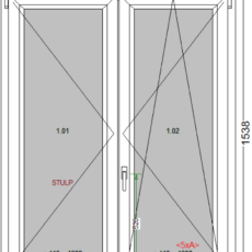 Finestra 1225 x 1538 mm, Salamander GreenEvo 76 3D, 59.45 kg